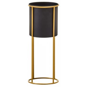 Trosa Large Black And Gold Floor Standing Planter