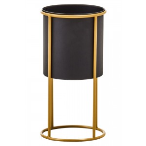 Trosa Small Black And Gold Floor Standing Planter