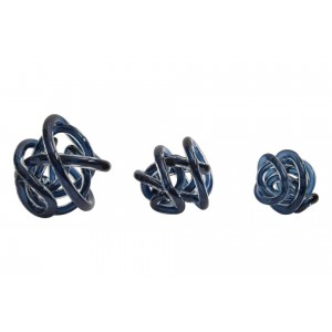 KNOT DECOR BLUE GLASS ORNAMENTS