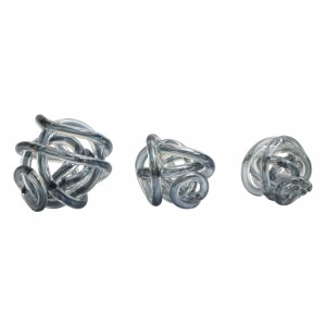 KNOT DECOR GREY GLASS ORNAMENTS