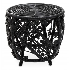 Mataram Black Natural Rattan Side Table