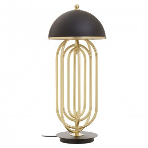 METROPOLIS GOLD TABLE LAMP WITH BLACK SHADE