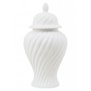 DAMSON LRG CERAMIC JAR WHITE