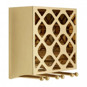 NOVO 12 BOTTLE GOLD FINISH WINE RACK