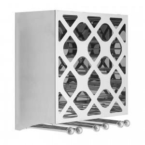 NOVO 12 BOTTLE SILVER FINISH WINE RACK