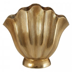 ESTRELLA SMALL FLUTED GOLD VASE