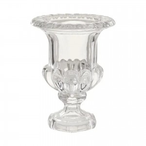 SAVITA CLEAR GLASS FOOTED VASE