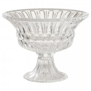 SAVITA CLEAR FOOTED VASE WITH WIDE LIP