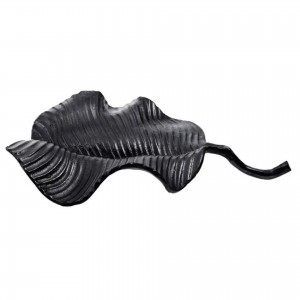 PRATO BLACK LEAF SHAPED DISH